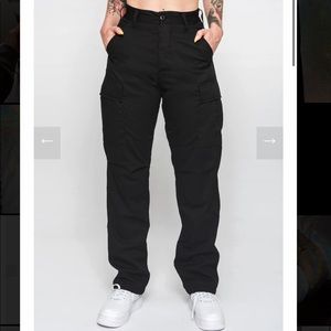 GOODBYE BREAD AVRIL BLACK CARGO PANTS